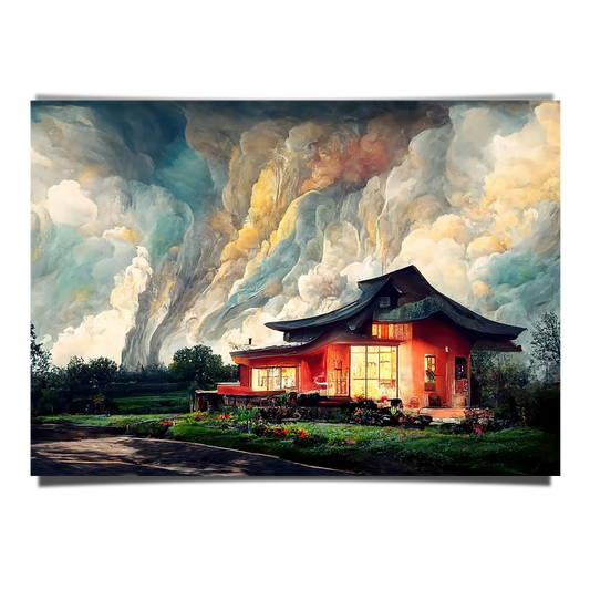 Garden House With Voluminous Clouds