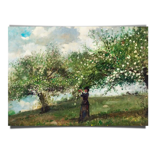Girl Picking Apple Blossoms by Winslow Homer 1879