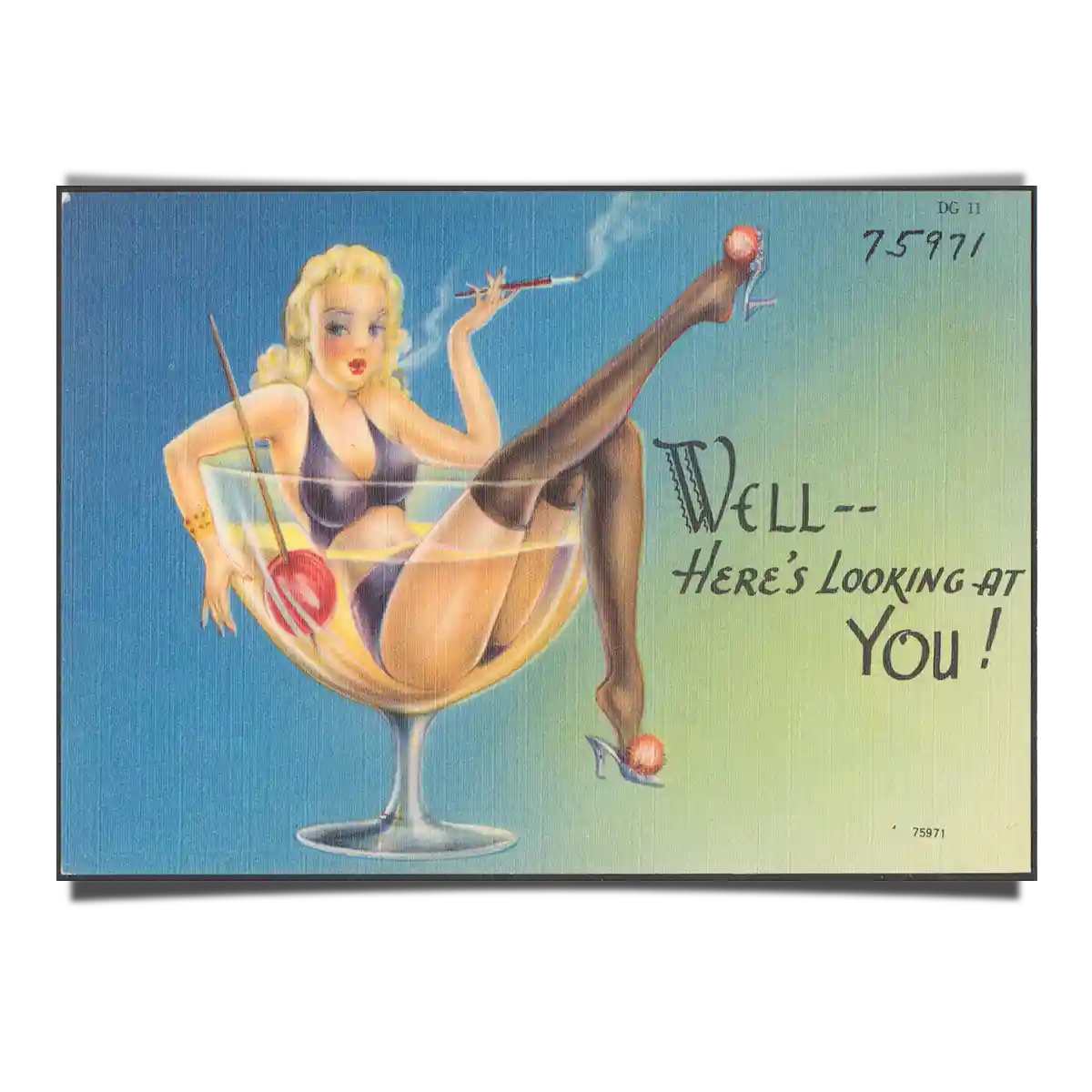 Looking at You - Classic Pin Up Girl Poster in 1940s