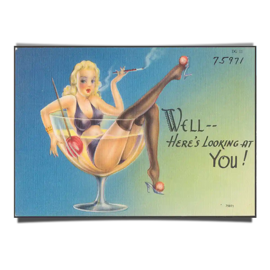 Looking at You - Classic Pin Up Girl Poster in 1940s