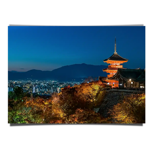 Kiyomizu Dera Temple in Autumn Overlooking as Kyoto City Japan