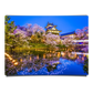 Koriyama Castle in Bright Cherry Blossom Trees Reflecting in Waters Nara-japan-castle