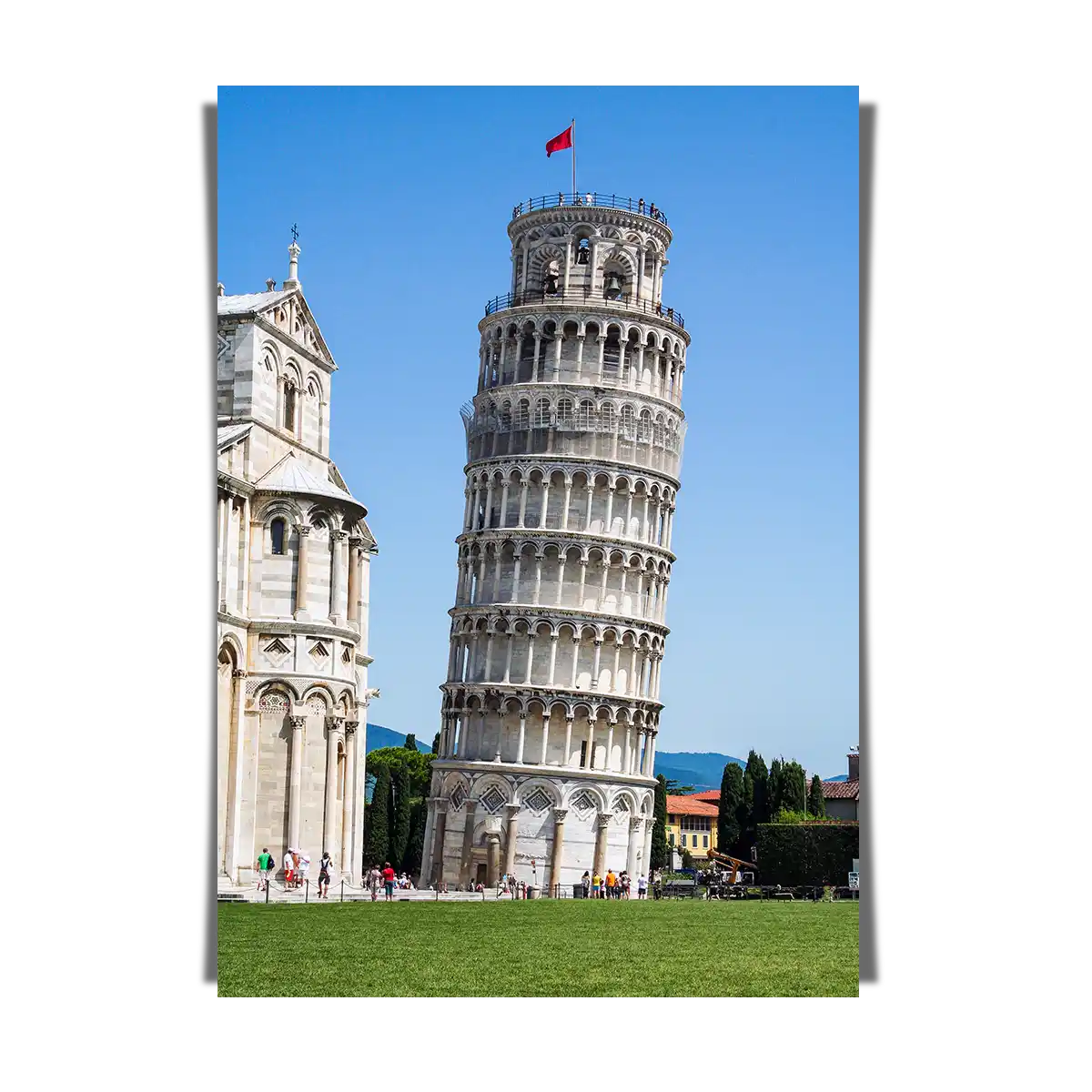 The Leaning Tower of Pisa with the Cathedral
