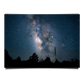 Low Angle Shot Forest Blue Starry Night