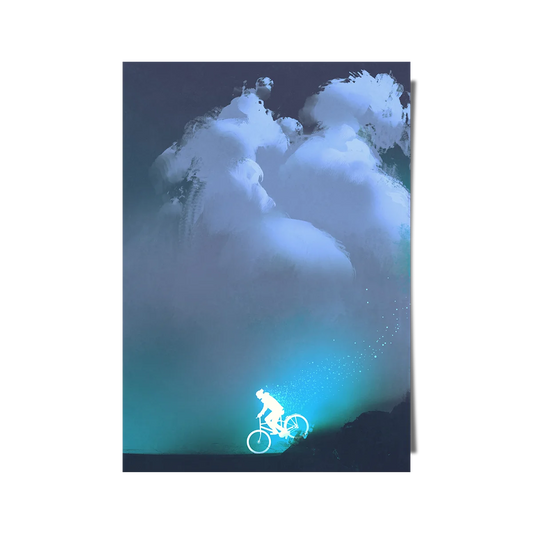 Man Riding A Bike At Midnight