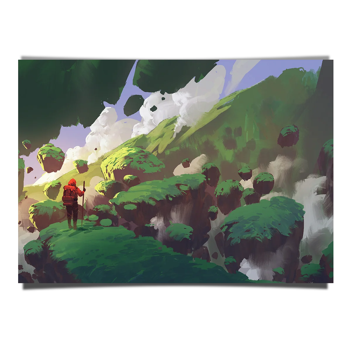 Man Walks On Floating Rock