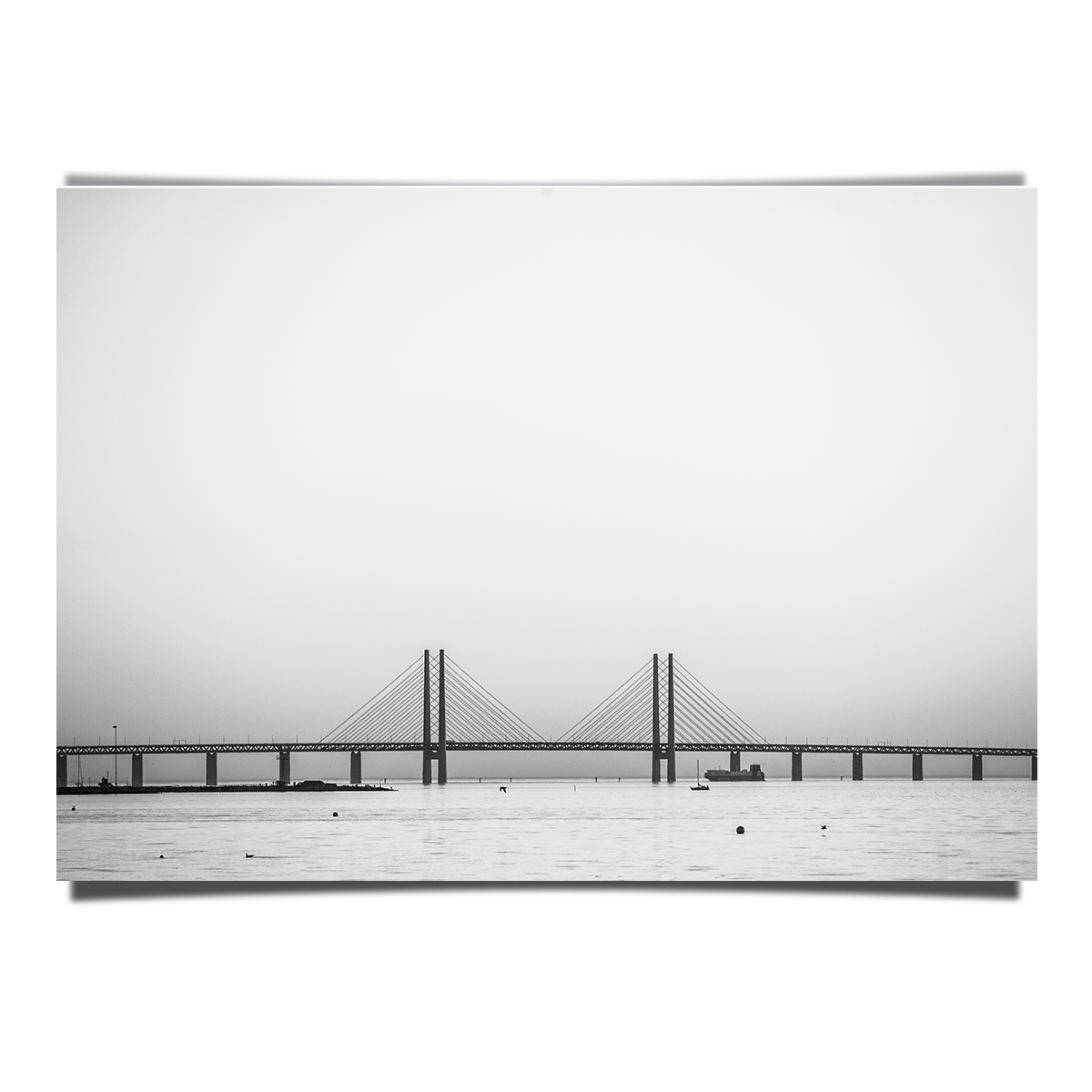Minimalist Shot of Oresund Bridge in Sweden