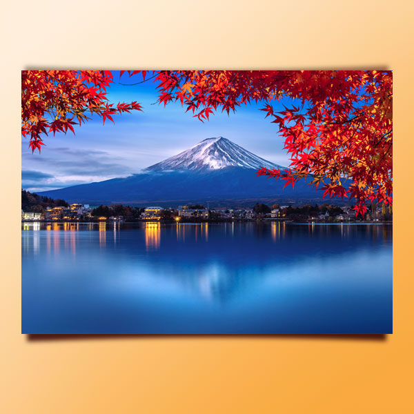Mount Fuji Reflected Over a Lake