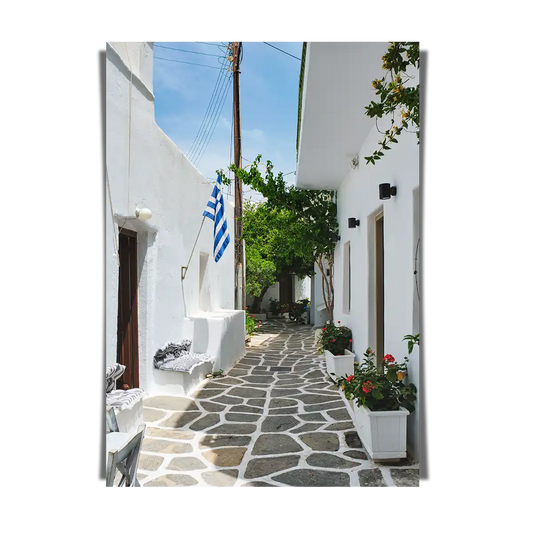Naousa Town Street Paros Island Greece