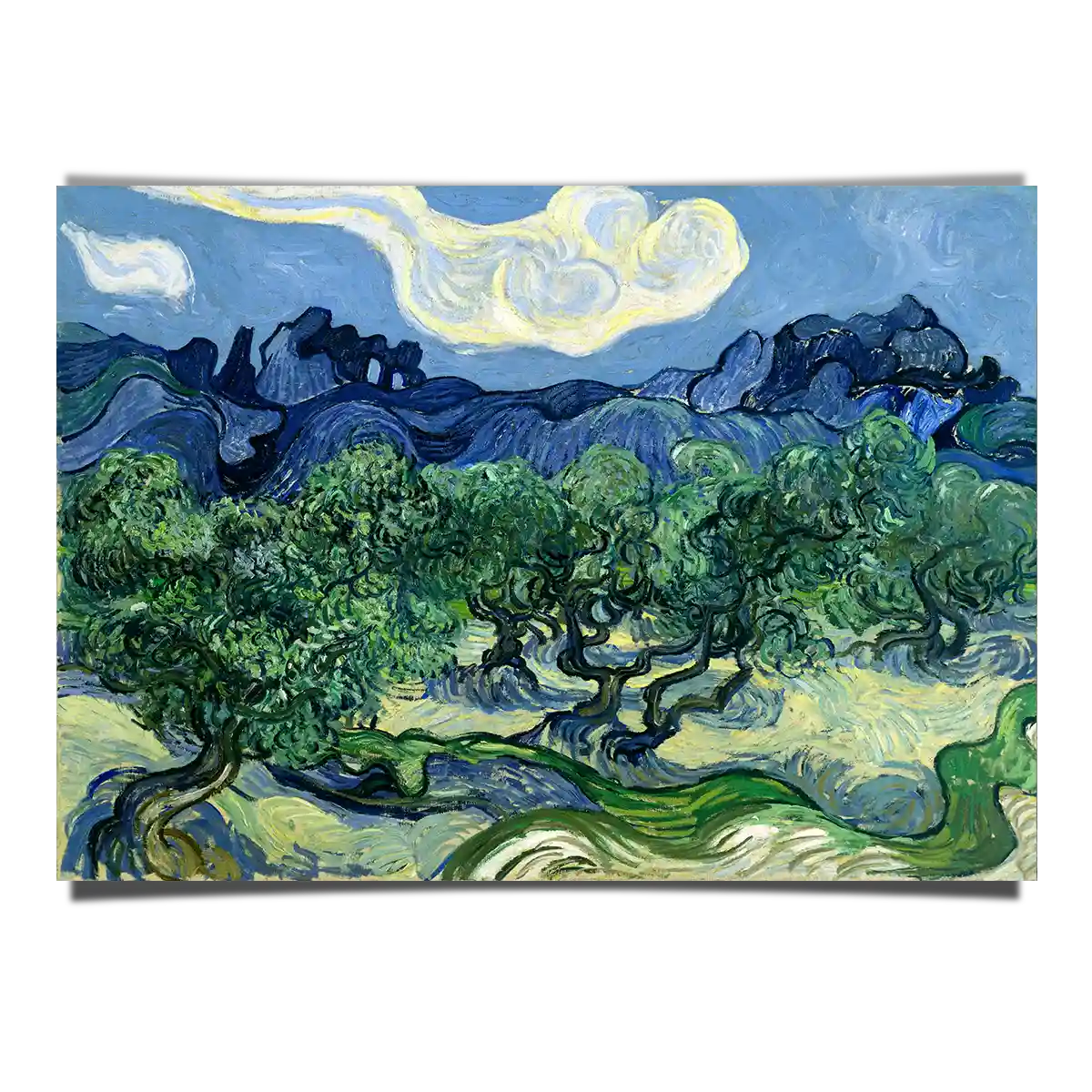 Olive Trees With The Alpilles In Background by Vincent Van Gogh 1889