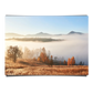 Overlooking at Foggy Hills in an Autumn Morning