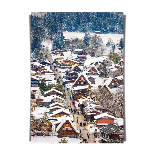 Shirakawago Winter Village at Daytime in Gifu Japan
