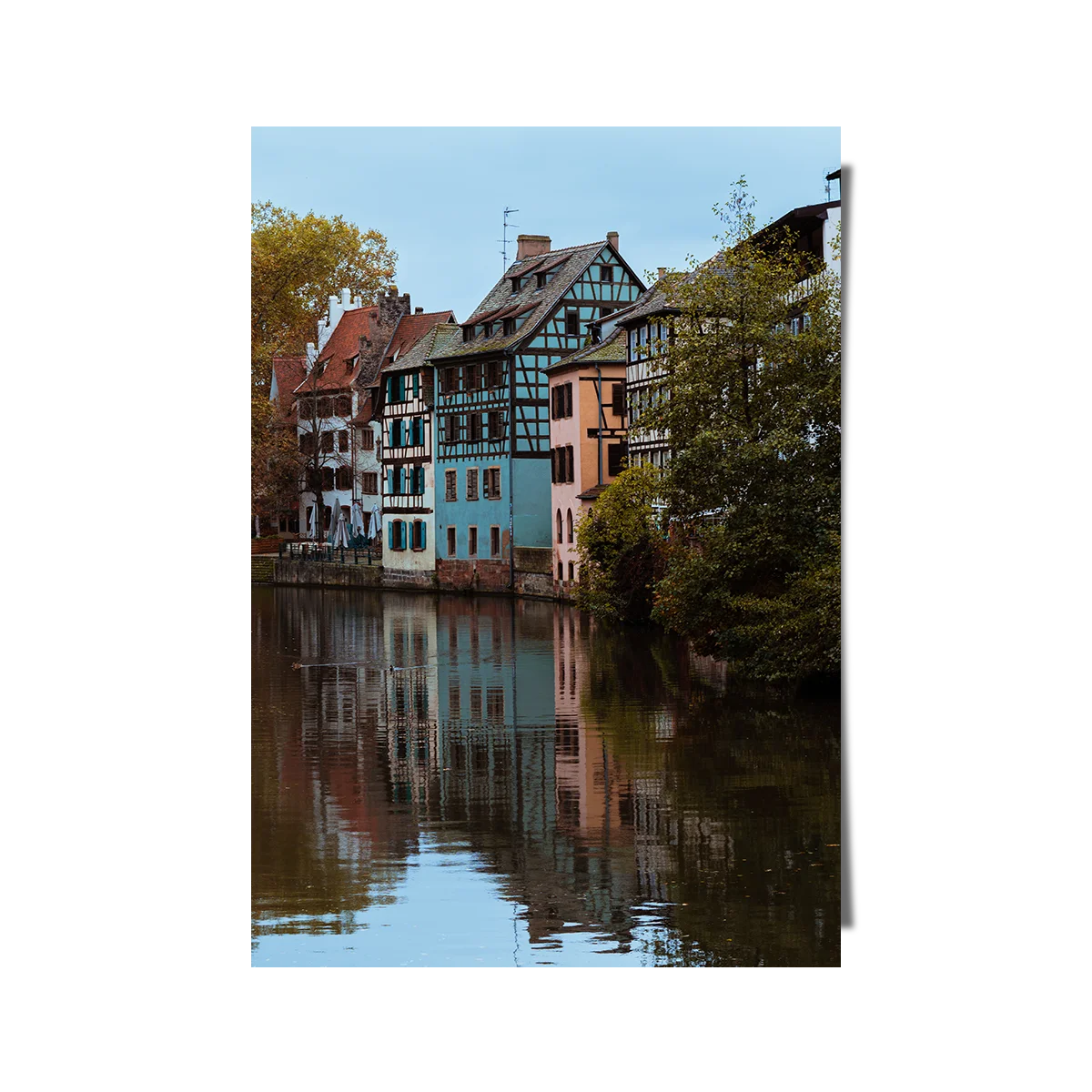 Small Vintage Houses Along River