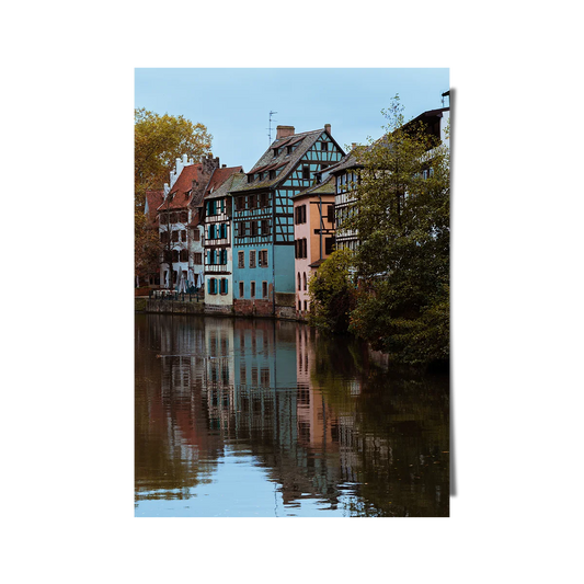Small Vintage Houses Along River