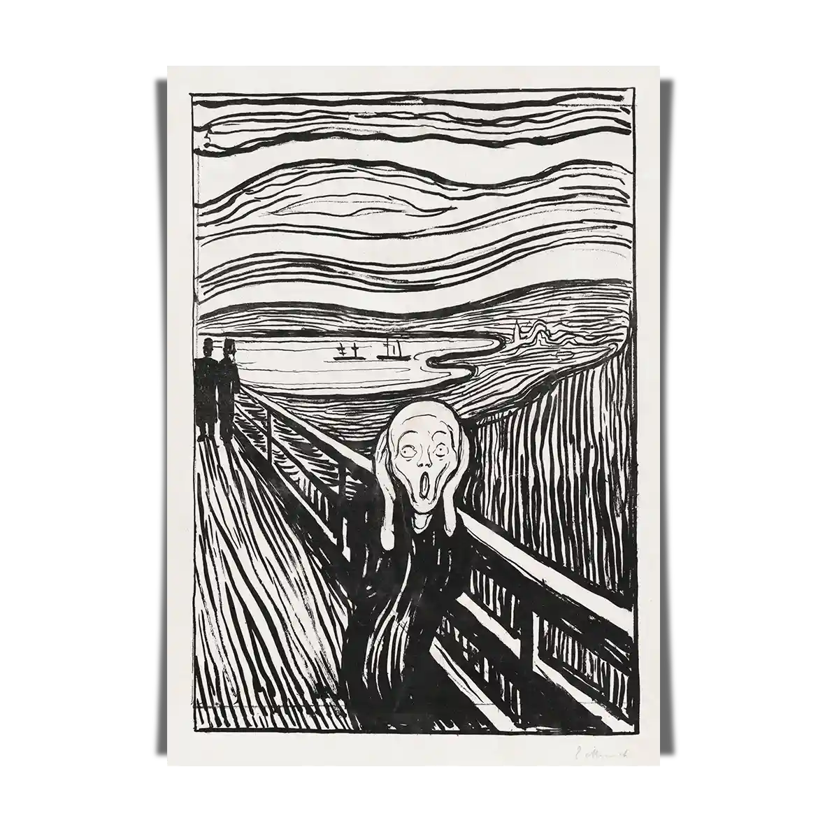 The Scream Black and White by Edvard Munch