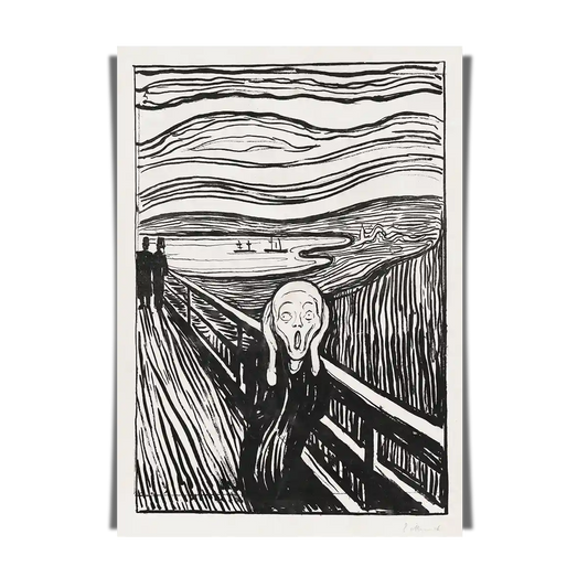 The Scream Black and White by Edvard Munch