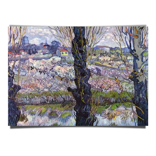 View of Arles Flowering Orchard by Vincent Van Gogh 1889