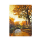 Walkway Park With Autumn Trees