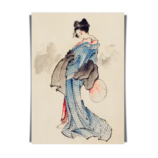 Woman in Kimono by Katsushika Hokusai