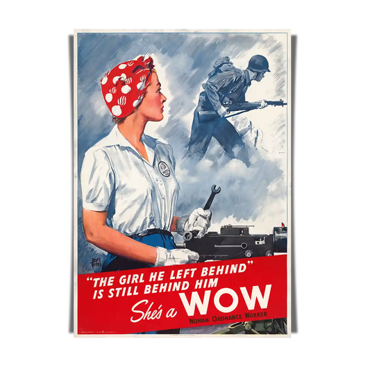Women Ordinance Worker In Red Scarf